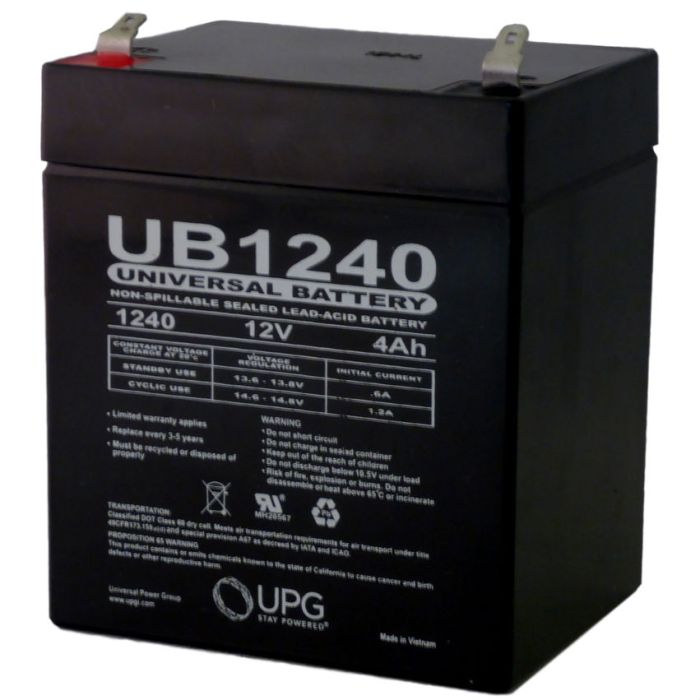 Solex SB1240 12V 4Ah Compatible Alarm Battery Replacement by UPSBatteryCenter 12V 5Ah - Higher Capacity Replacement - Lasts Longer Than Original! Beiter DC Power 