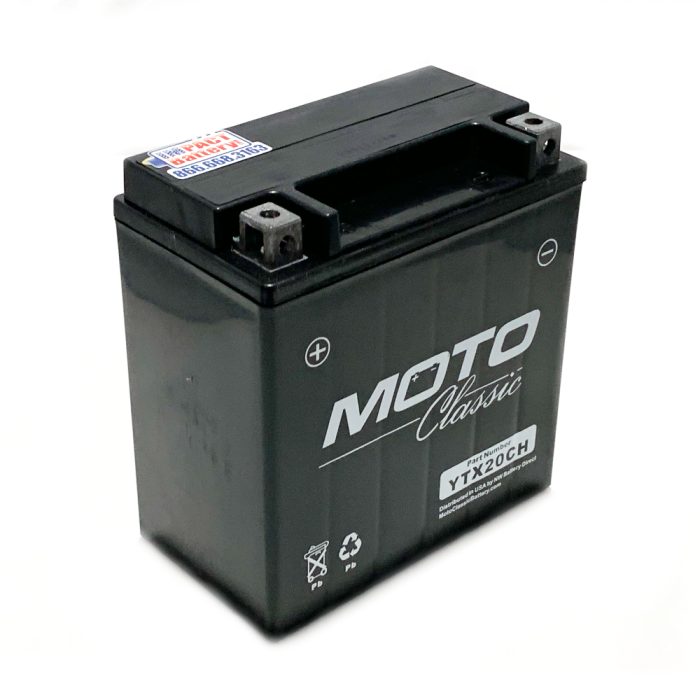 YTX20CH Battery by Moto Classic Replaces Yuasa YTX16-BS & YTX20CH-BS
