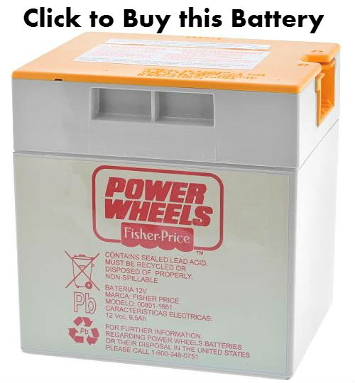 Orange Top 12V Power Wheels Battery
