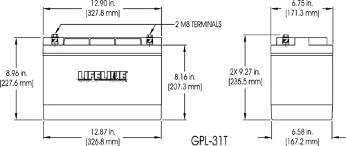 GPL-31T Marine Battery Specifications